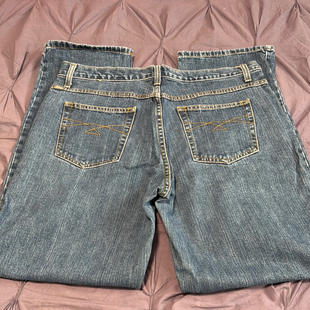 Cruel Girl Denim Flare Jeans with Gold Stitching